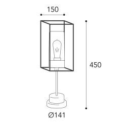 Cubic³ 3369 sokkellampe antik messing/klar