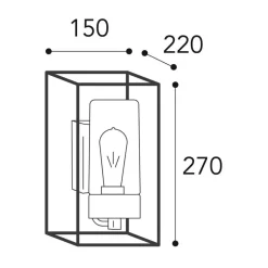Cubic³ 3365 udendørs væglampe nikkel antik/klar