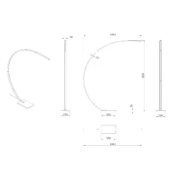 Curve buelampe, mat guld, 2700 K, højde 192, dæmpbar