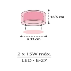 Dalber Cloud Pink loftslampe, Ø 33 cm, rosa