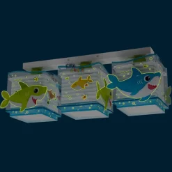 Dalber Little Shark loftlampe, havmotiv 3 lyskilde