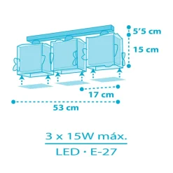 Dalber Little Shark loftlampe, havmotiv 3 lyskilde
