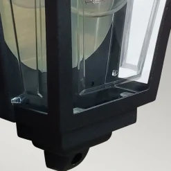 Deco Lane udendørs væglampe, sort, lygte, aluminium, IP44