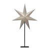 Dekolampe papirstjerne, 7-takket, hvid højde 80 cm