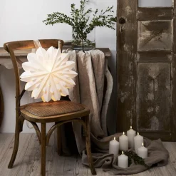 Dekorativ stjerne Cliff, papir, uden fatning hvid Ø 40cm