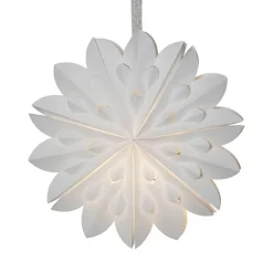 Dekorativ stjerne Cliff, papir, uden fatning hvid Ø 40cm