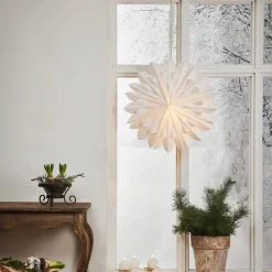 Dekorativ stjerne Cliff, papir, uden fatning hvid Ø 60cm