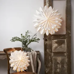 Dekorativ stjerne Cliff, papir, uden fatning hvid Ø 60cm
