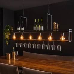 Dekorla hængelampe, 6 lyskilder, kulfarvet