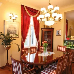 Delia lysekrone, messingfarvet Ø 100 cm, 16-lys, glas