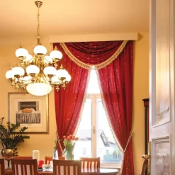 Delia lysekrone, messingfarvet Ø 100 cm, 16-lys, glas