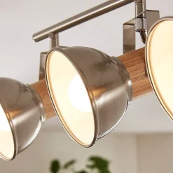 Dennis loftlampe med træ, 4 lyskilder.