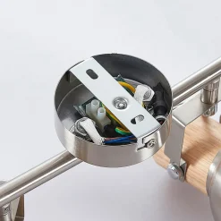 Dennis loftlampe med træ, 4 lyskilder.