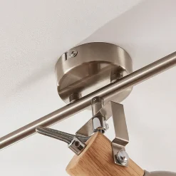 Dennis loftlampe med træ, 3 lyskilder, aflang