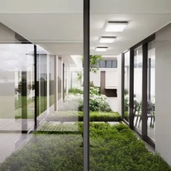 Desdy LED udendørs loftlampe, 30 x 30 cm, hvid