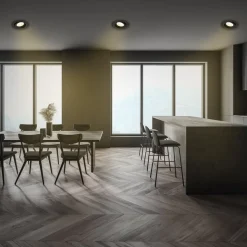 Desi indbygningslampe, sort, Ø9cm, tænd/sluk, 3000K