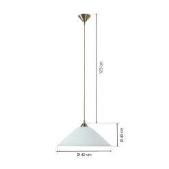 Diskret LOISA opalglas pendellampe i antik m