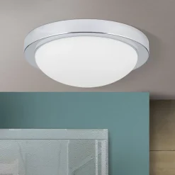 Diskret MINEA loftlampe Ø 32 cm i krom