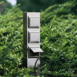 3-dobbelt stikkontakt, stål