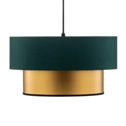 Dorina hængelampe, grøn/guld Ø 40cm