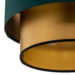 Dorina hængelampe, grøn/guld Ø 40cm