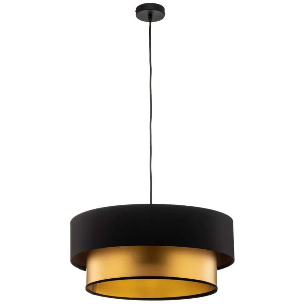 Dorina hængelampe, sort/guld Ø 50cm