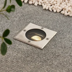 Doris - LED-gulvspot til indbygning, kantet form