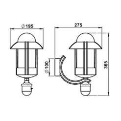 Dorothee udendørs væglampe i landlig stil, sort