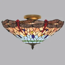 Dragonfly-loftslampe i Tiffany-stil