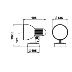Drej- og svingbar udendørs vægspot 635 i sort