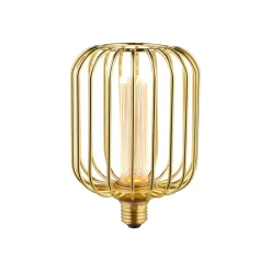 Drum LED-pære, guld, E27, 3,5 W, 1.800 K, dæmpbar