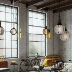 Drum LED-pære, guld, E27, 3,5 W, 1.800 K, dæmpbar