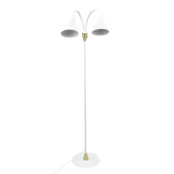 Dyberg Larsen Gulvlampe Lilje, hvid, højde 135 cm, 2 lyskilder.