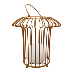 Dyberg Larsen LED-bordlampe Kurv, terracotta, metal