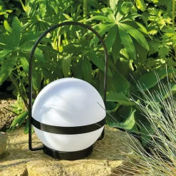 Dyberg Larsen LED-solcellelampe Summer, hvid/sort Højde 26 cm