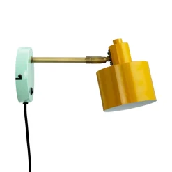 Dyberg Larsen Ocean væglampe, karry messing turkis