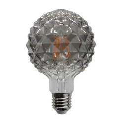 E27 3,8 W LED-pære G95 918 struktur, røg, 2 stk