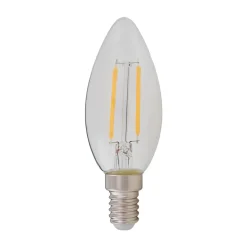 E14 filament LED-kertepære 2W, klar, 2.700 K