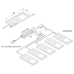 Eco-Pad F LED-underskabsbelysning, 5, 4.000 K sort