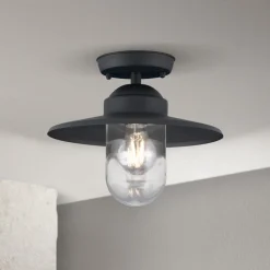 Edward udendørs loftlampe, antracit, Ø 27,5 cm, aluminium