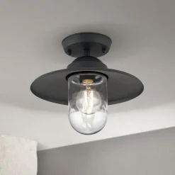 Edward udendørs loftlampe, antracit, Ø 27,5 cm, aluminium