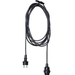 E27-fatning med Ute-kabel, 2,5 m, sort