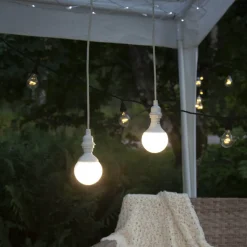 E27-fatning med Ute-kabel, 5 m, hvid