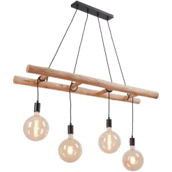 Egar Hængelampe i træ, 4 lyskilder