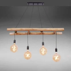 Egar Hængelampe i træ, 4 lyskilder