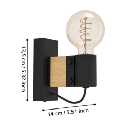 EGLO Bailrigg væglampe af træ
