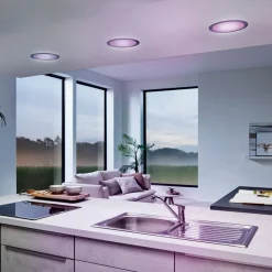 EGLO connect LED indbygningslampe Fueva-C, Ø 22,5 cm, nikkel