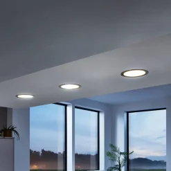 EGLO connect LED indbygningslampe Fueva-C, Ø 22,5 cm, nikkel