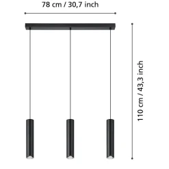 EGLO connect LED-hængelampe Balamorta-Z, 3 lyskilder, sort