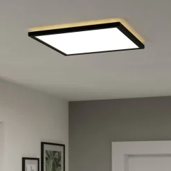 EGLO connect LED-loftlampe Rovito-Z, sort, 39 x 39 cm